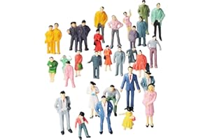 50Pcs Miniature People Figurines 1:87 Painted Standing Pose Tiny People Figurines for Model Train Miniature Scenes Dollhouse