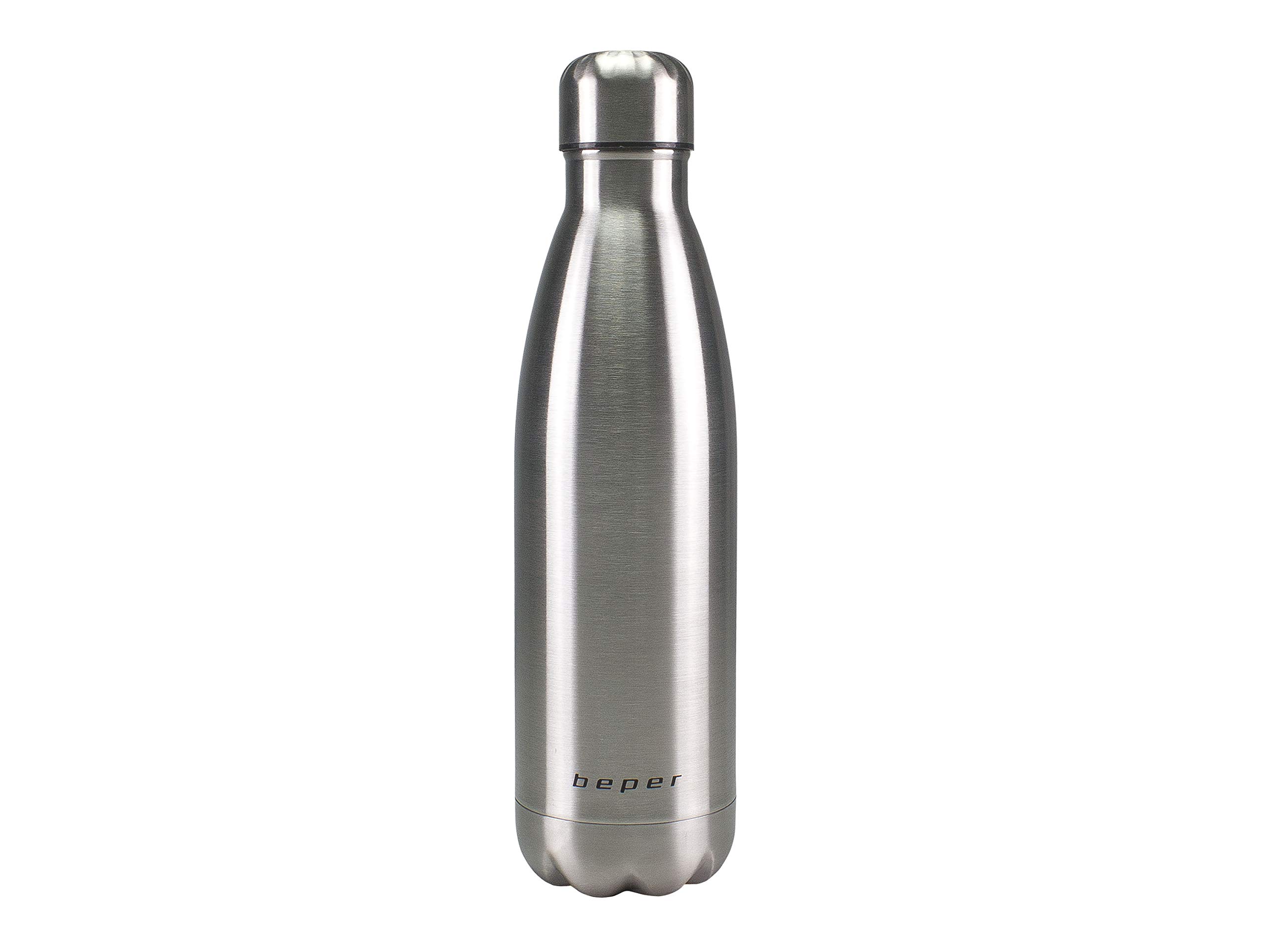 BEPER BI.505 Stainless Steel Water Bottle Vacuum Insulated Water Bottles Reusable Double Walled Drinks Bottle 500ml - BPA Free, Leak-Proof Sports Flask Keeps Cold for 24 Hrs, Hot for 12 Hrs