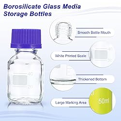 PATIKIL 8 Pack Reagent Media Storage Bottles, 50ml