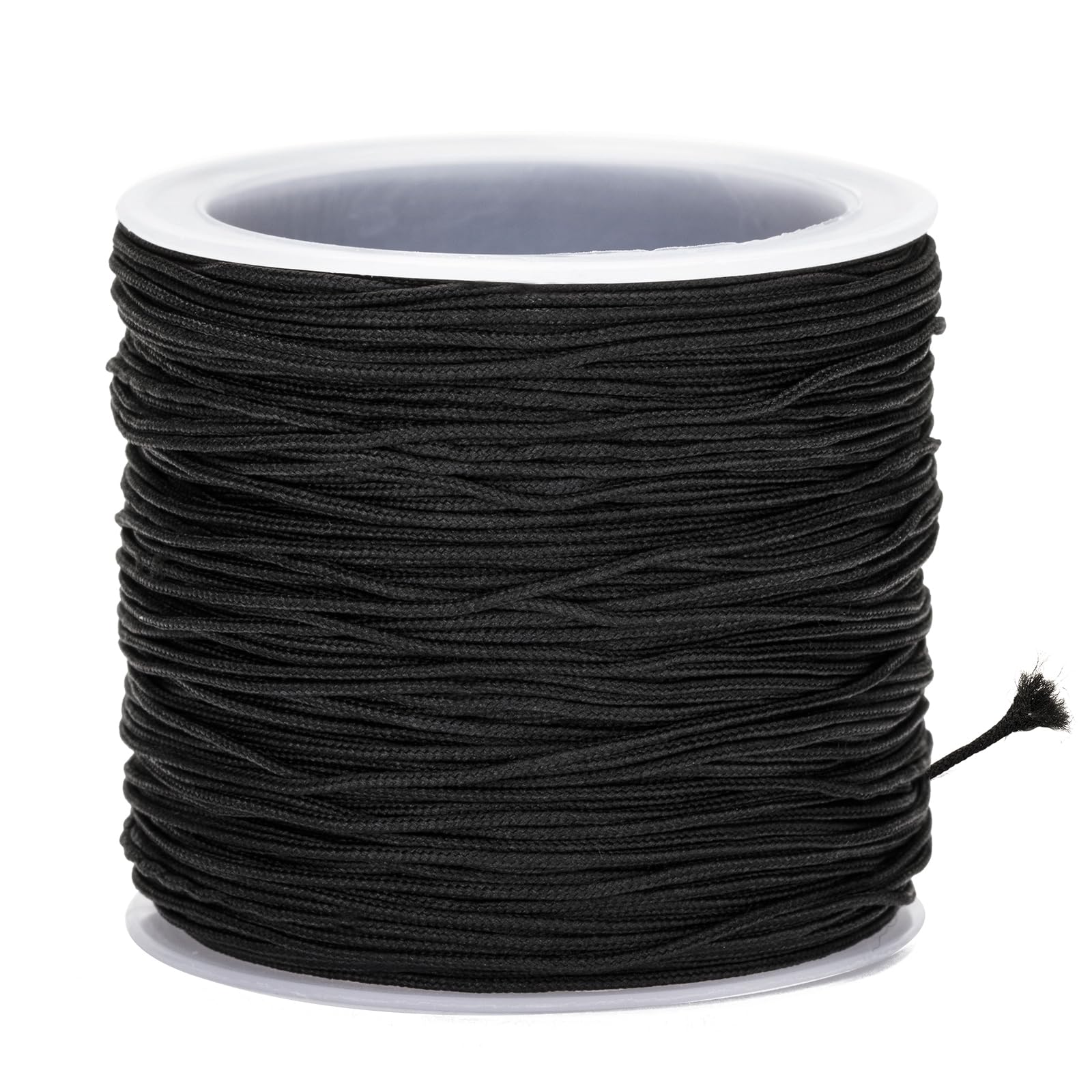 G2PLUS 0.8mm Black Nylon Cord, 100m Satin Braided Cord for Roman Blinds, Jewelry Making, Chinese Knot Crafts