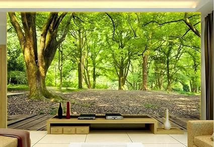 Carta Da Parati 3d Bosco Paesaggio Verde Bosco Fotomurali