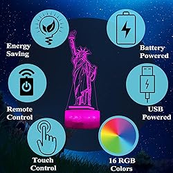 POSSHE Statue of Liberty Night Light, Statue of
