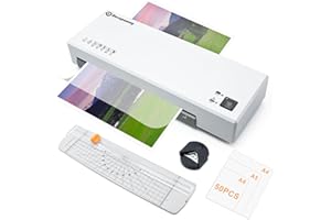 Dexspoeny Laminator,4 in 1 Thermal and Cold Laminator Machine with 50pc Laminating Sheets,9 Inches Personal Laminator with Paper Cutter and Corner Rounder for Business Office Home School Use