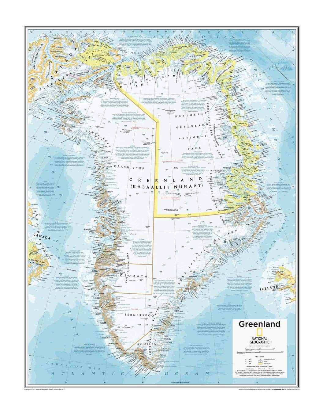 National Geographic: Greenland Wall Map - 22 x 28 inches - Art Quality Print