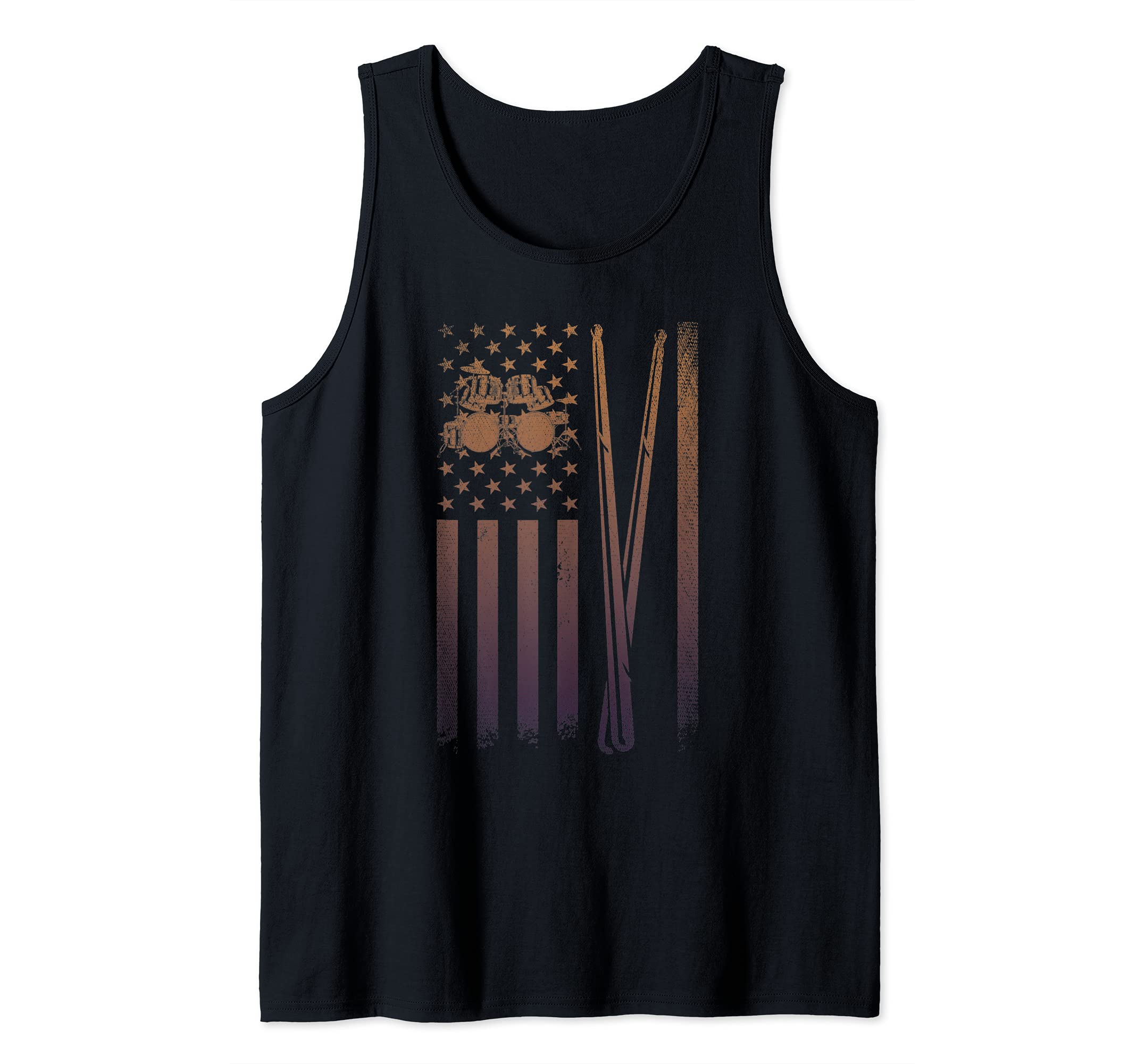Drumsticks US Flag Drums Player Drummer Musician Proud Drums Tank Top