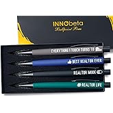 InnoBeta Realtor Gifts for Men, Funny Gifts for Real Estate Agent, Ballpoint Pen Set of 4, Gift Ideas for Men on Birthday, Christmas, Appreciation