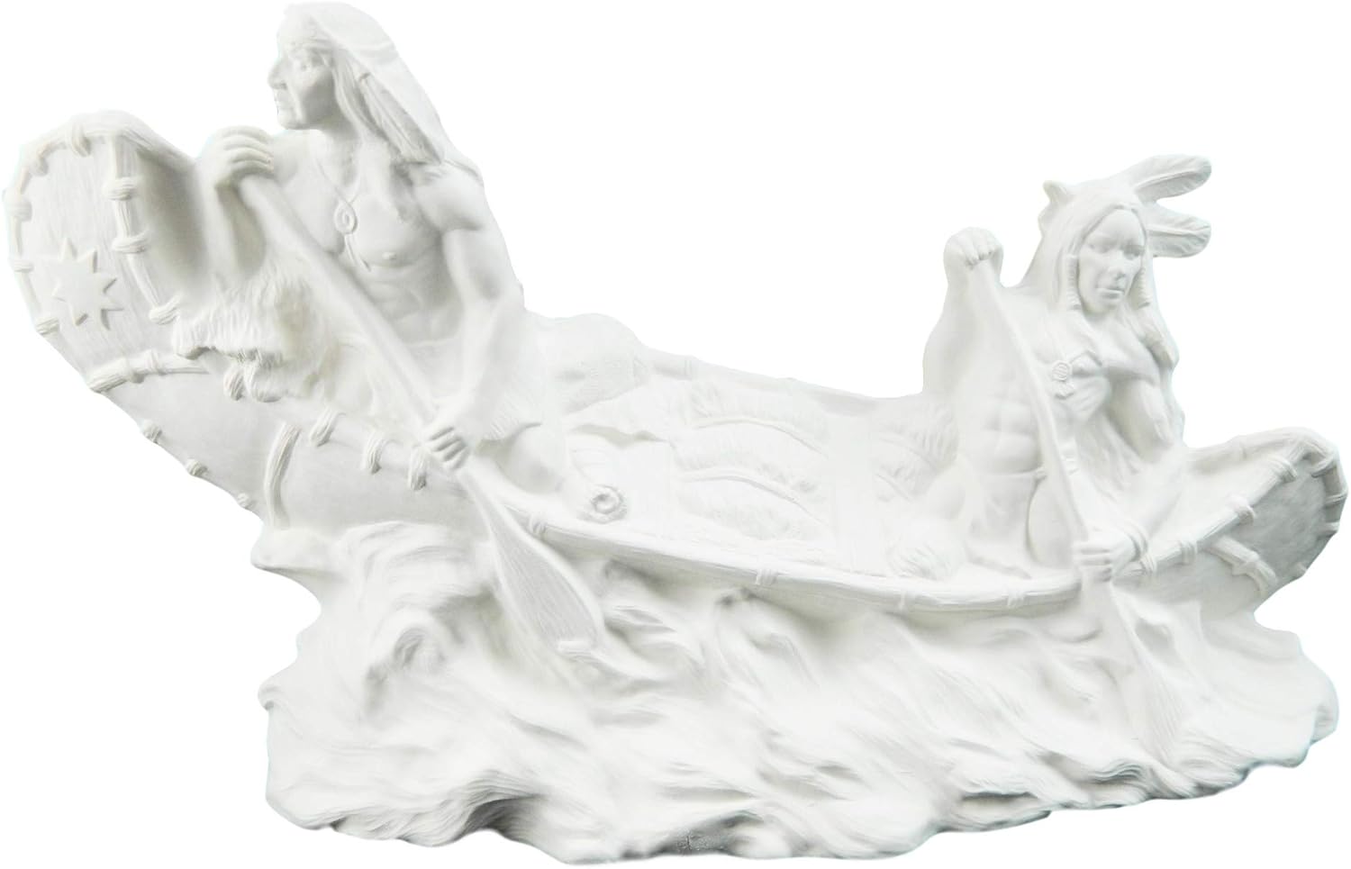 Native Americans in Canoe Indians Canoeing Ready to Paint