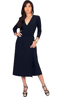 3 4 sleeve formal dresses knee length