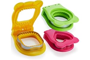 MUMSUNG Sandwich Cutter and Sealer for Kids, DIY Decruster Square Round Heart Pocket Sandwiches, Great for Breakfast Sandwich Maker, Lunchbox and Bento Box