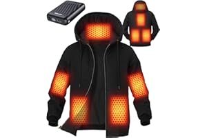 Graphene Heated Jackets for Men with 12V 18400mAh Battery Pack, Uniform Warm Canvas Hooded Coat for Winter Outdoor