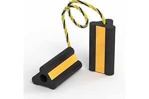 TOWKING Heavy Duty Rubber Wheel Chock, Non-Slip Tire Stopper with Durable Nylon Rope, for Cars, Trucks, RVs, and Aircraft, 1 Pair
