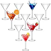 Perthlin 12 Pack Plastic Martini Glasses Bulk 10 oz Large Reusable Clear Cocktail Glasses Unbreakable Acrylic Plastic Cup Drinkware for Bar Margarita, Whiskey Wedding New Year Party Supplies