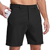 Jessie Kidden Men's Golf Shorts 7" Stretch Quick Dry Hiking Casual Lightweight Work Flat Front Dress Shorts 6 Pockets