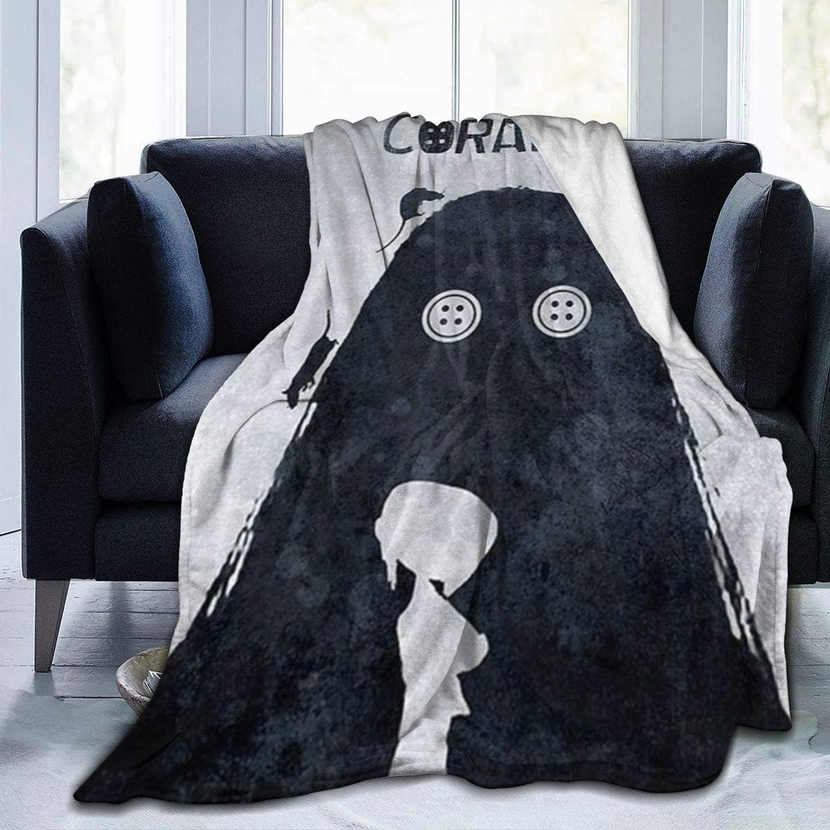 TianHuiHongDWE Coraline's Halloween Super Soft Fuzzy Light Weight Luxurious Cozy Warm Fluffy Warm Plush Hypoallergenic Blanket for Bedroom Couch Chair Living Room 60"x50"