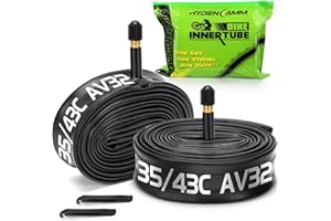 Hydencamm 2 Pack 700x35C-43C AV48/AV32/FV48mm 700c Bike Tube, Butyl 700C Road Bike Tube with 2 Tire Levers, 700c Bicycle Tube Compatible with 700 x 35C 700x38C 700x40C 700x42C 700x43c Inner Tube