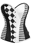 Daisy Corsets Top Drawer Black/White Print Steel
