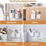 LEVERLOC Toothbrush Holder 2 Pack, Wall Mounted, 3 KG Max Hold, White view 9