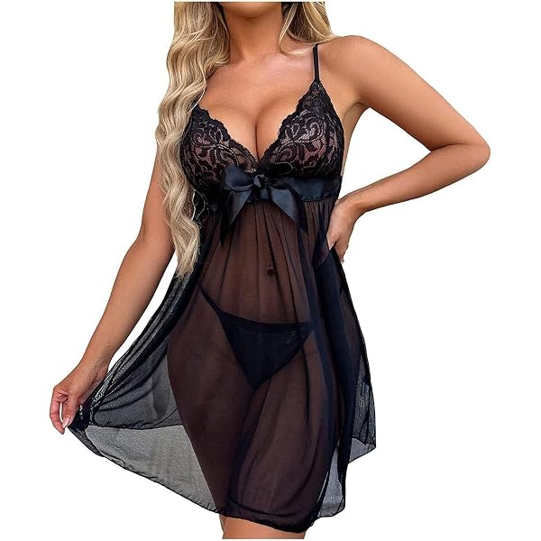 sexy lingerie lace dress babydoll women's underwear nightwear sleepwear g-string Women Lingerie Sexy Babydoll See Through Sleepwear Nightwear Nightgown Lace Dress G-String Panties 2 PCS Set Hot Sexy Lingerie - Negligee Sexy and Sexy Chemise Lingerie price