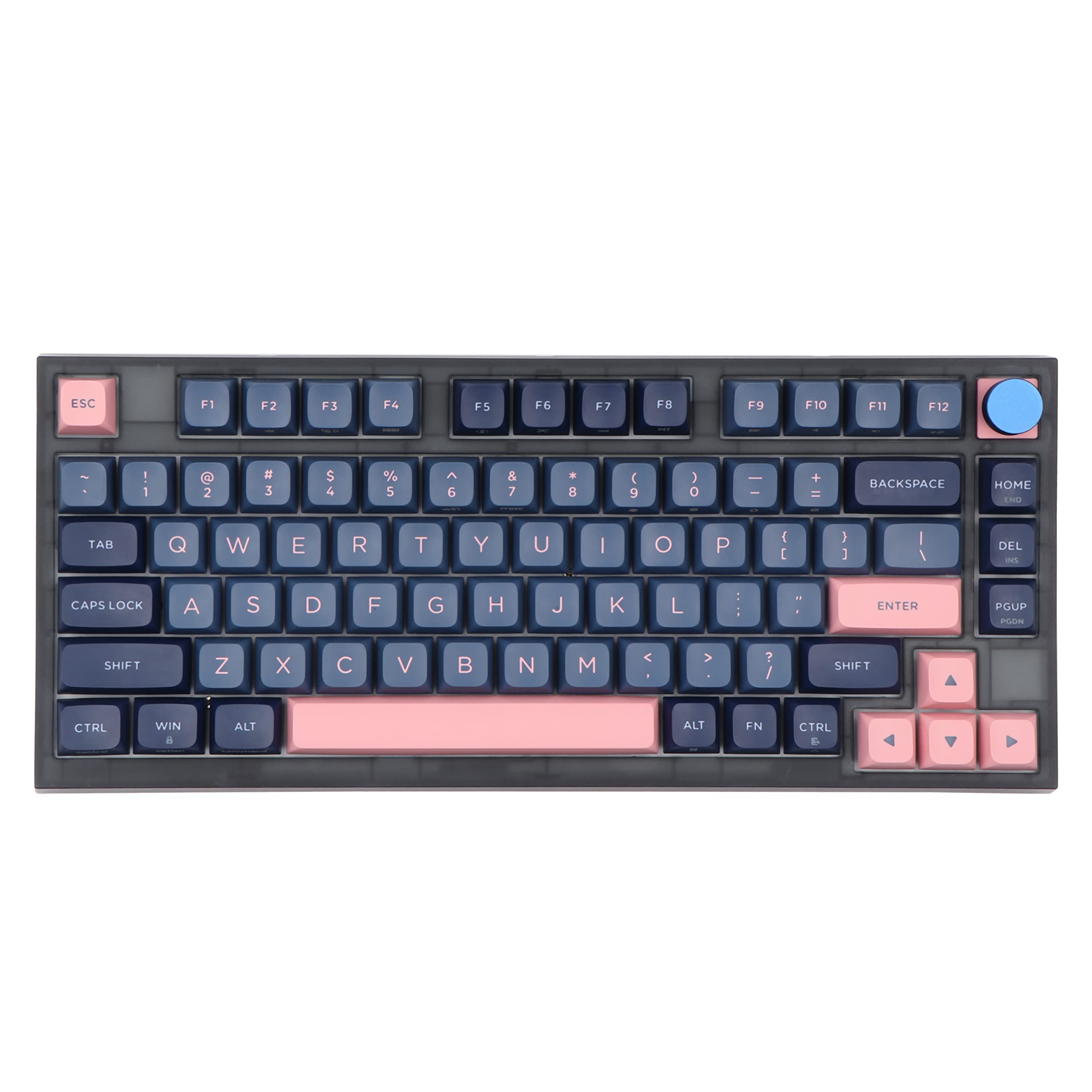 EPOMAKER SKYLOONG GK75 Gaming Keyboard Gasket Mount Mechanical Keyboard Wired Hot Swap Programmable Keyboard with A Rotary Knob Win/Mac Compatible (Gateron Optical Red, GK75 Blue)