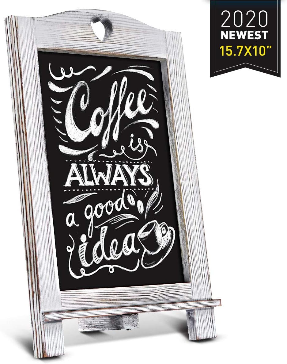 Homemaxs Chalkboard Signs Rustic Magnetic Tabletop Chalk Board 15.7 X 10 with Frame and Hanging String, Easel Countertop Memo Decor Board for Wedding, Kitchen: Office Products