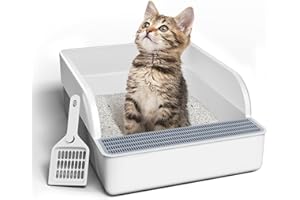 Puemin Extra Large Litter Box with Sand Retention Pedal and Litter Scoop