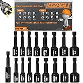 LOZAGU 17PCS Magnetic Nut Driver Set | SAE and Metric | Premium Impact Power Hex Nut Driver Drill Bit Master Kit | 1/4 Inch Hex Shank | Cr-V Steel (17PCS Magnetic Nut Driver (Short))