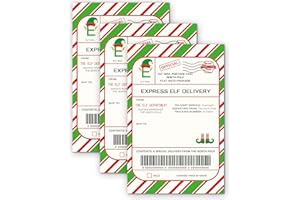Whaline 30 Pcs Christmas Mail Labels Tag Stickers Xmas Elf Red Green Striped Express Delivery Label Decals from North Pole fo
