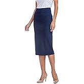 Fishers Finery Women's Ecofabric Ponte Pull On Midi Length Pencil Skirt; Form Fitting