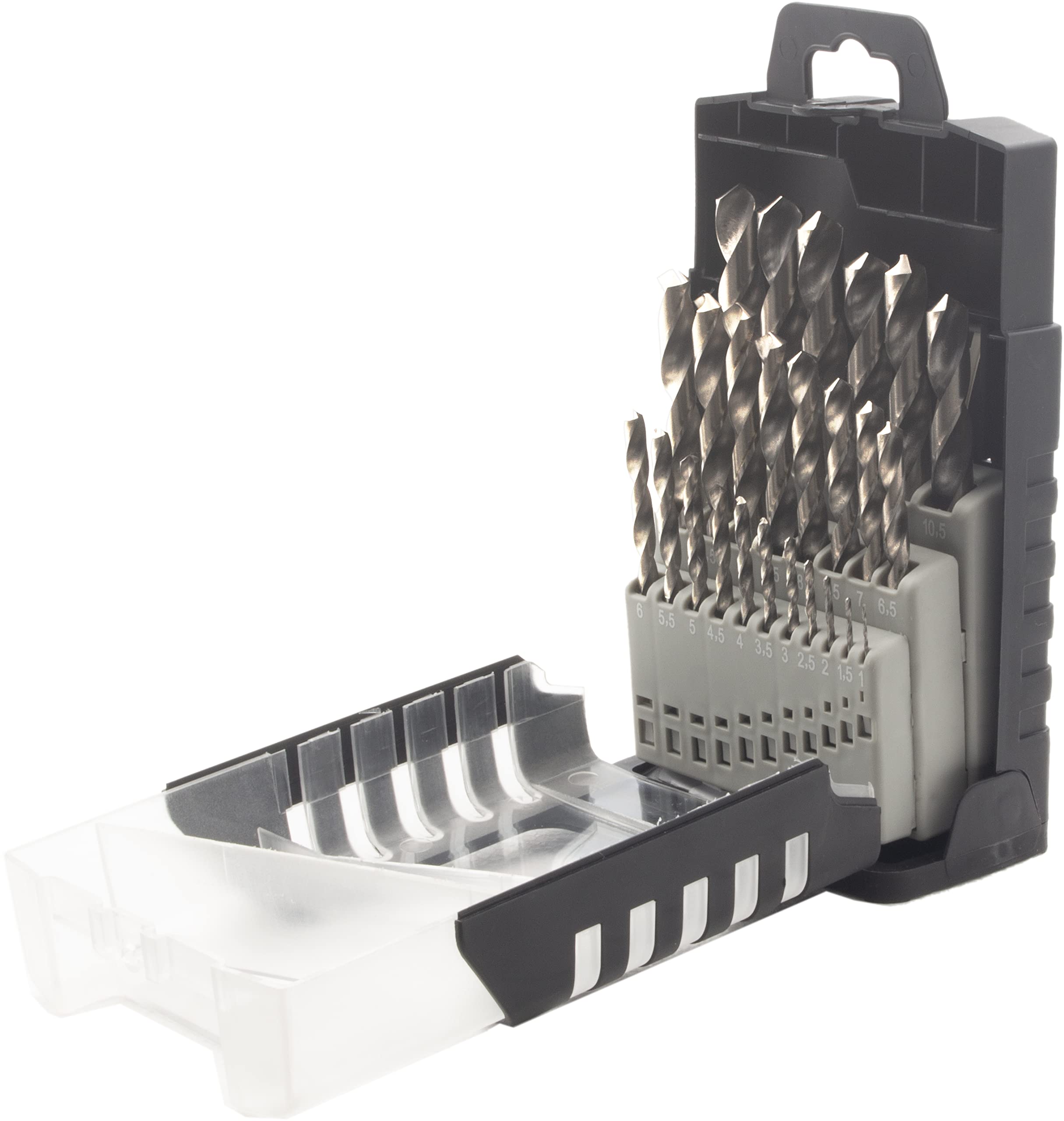 Krino 01360402 HSS "Basic" Drill Set for Steel and Metals, Polished Finish - 25 Pieces