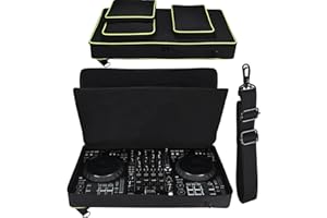 AZTOPA DJ Travel Case fits for Pioneer DDJ FLX10 / 1000 / 1000SRT Portable Controller - Padded Mixer Carrying Case DJ Controller Storage Bag Compatible with Alpha Theta DDJ-GRV6 (Black)