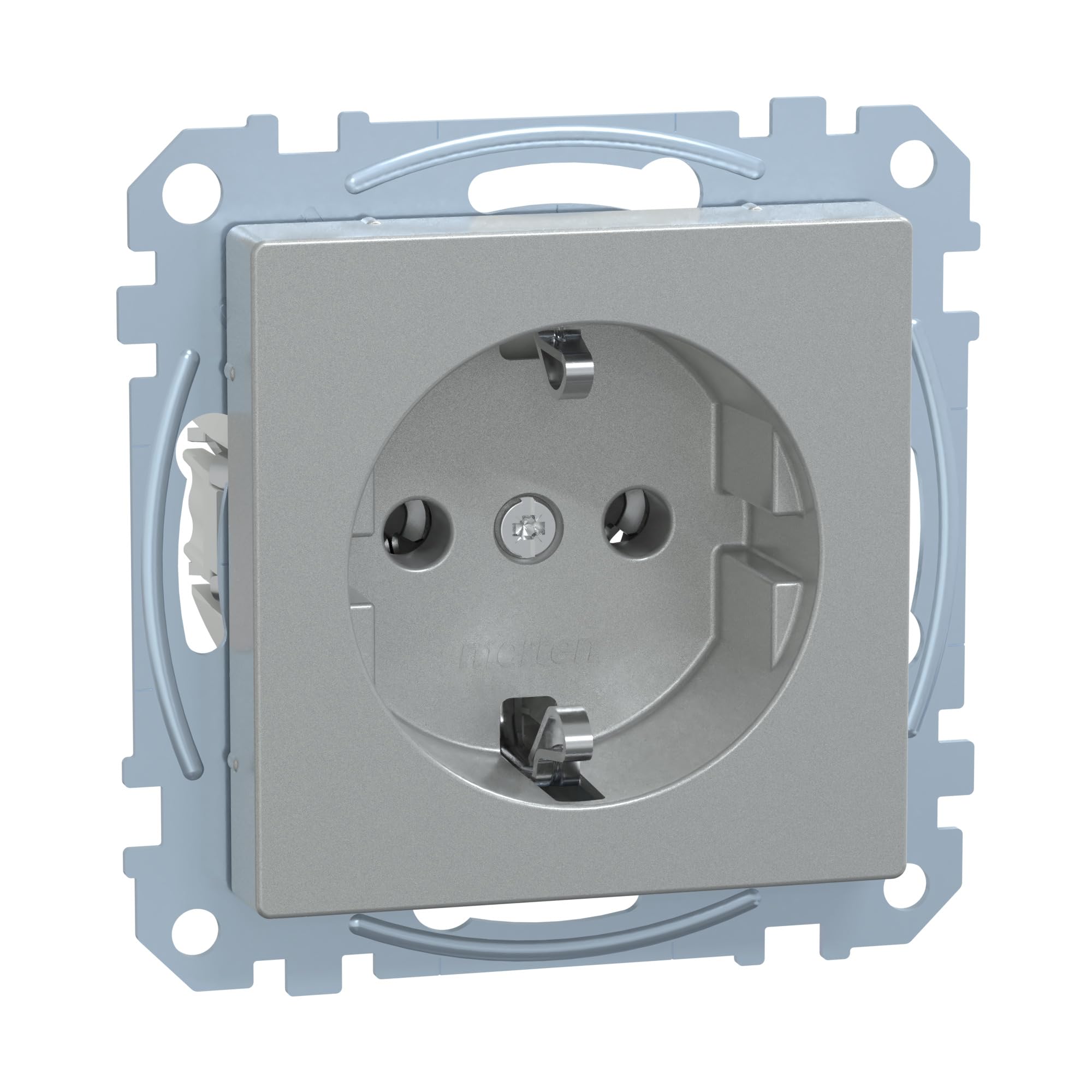 Merten MEG2301-0460 SCHUKO socket-outlet, plug-in terminals, aluminium, System M