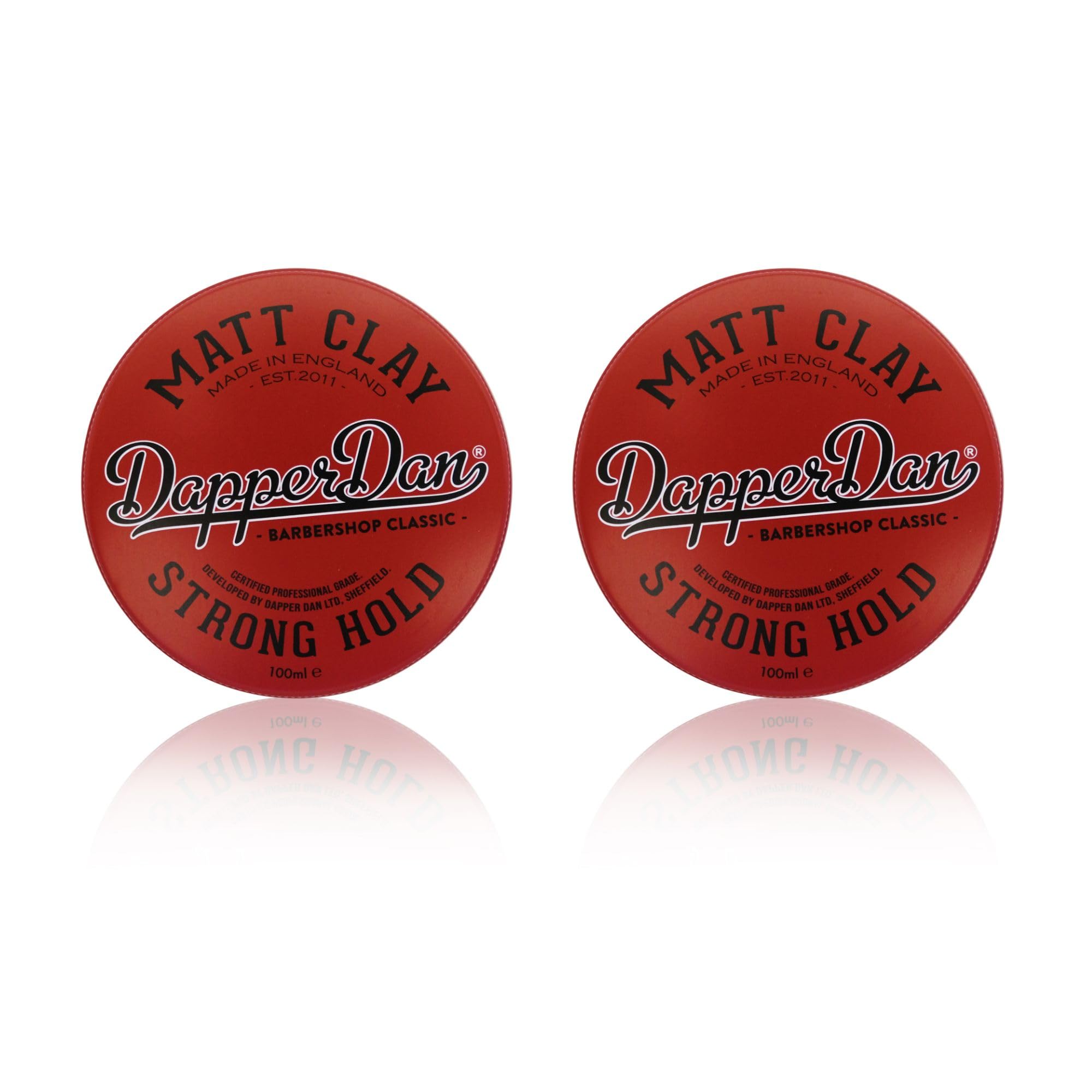 Dapper Dan Matt Clay, Strong Hold Matte Finish Soft Clay for Men, Easy Application, Smoked Saffron and Leather Fragrance 2 x 100 ml