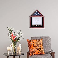 Tieeqe Solid Wood Flag Display Case Military Shadow