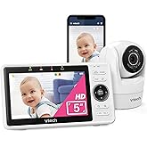 VTech Smart WiFi Baby Monitor &ndash; See Your Baby at Home or from Anywhere, Free App, 1080p Camera, 5" Screen, Pan-Tilt-Zoom, Night Vision, Two-Way Talk | VM901