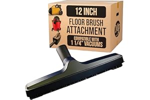 MP Maresh Products Genuine Deluxe Brush Attachment - Horse Hair Brush, Wet Dry Vacuum Cleaner, Central Vacuum System Parts & Accessories, Dust Floor, 32mm Standard Size - Black (12 Inch)