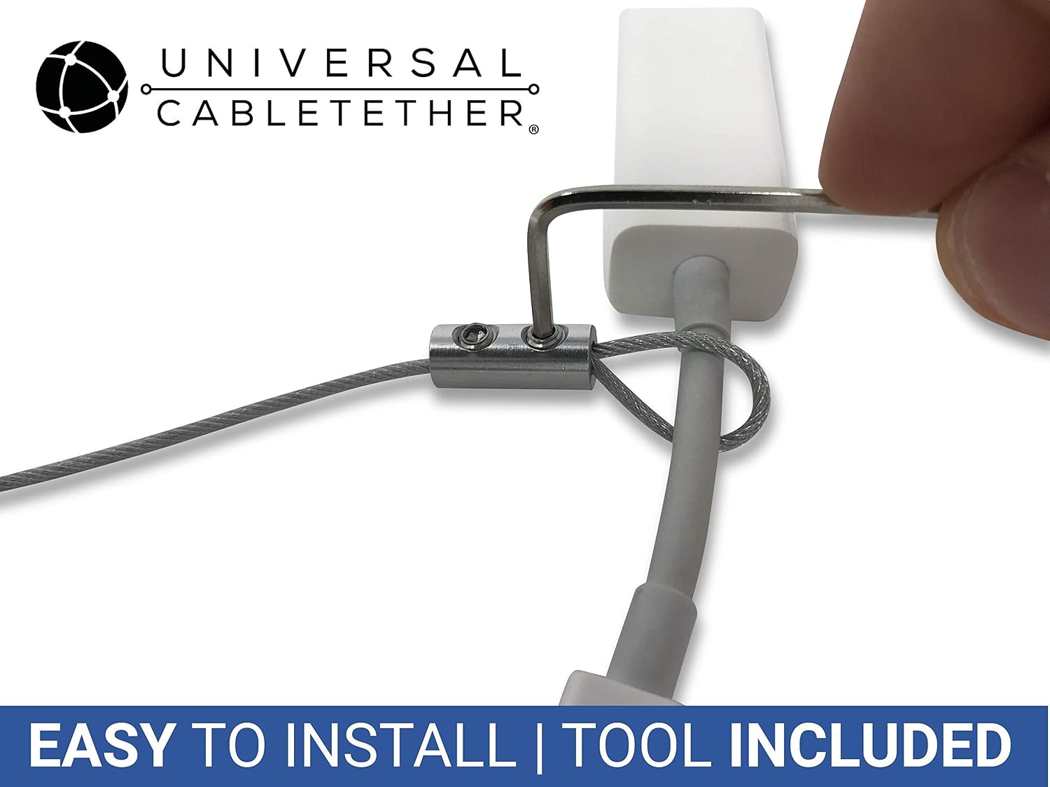 CableTethers TetherClamp (4 Pack) - Reusable, Adjustable, Cable Tether, Mac Adapters, VGA Adapters, Conference Room Equipment - Image 4