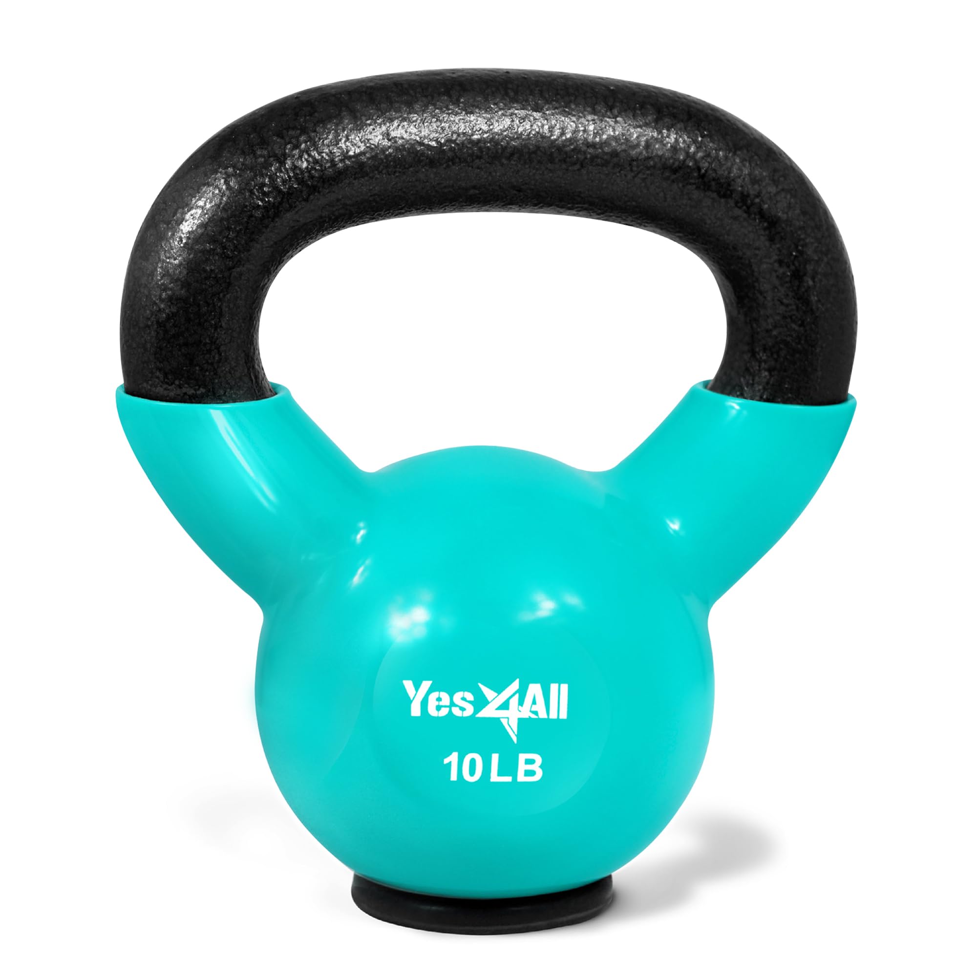 Yes4All EGXQ Vinyl Coated Cast Iron Kettlebell with Protective Rubber Base, Kettle Bell Weights Set - Multicolor Kettlebells, Mint, 4.5 kg