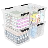Ucake 50 Quart Clear Storage Latching Bin with
