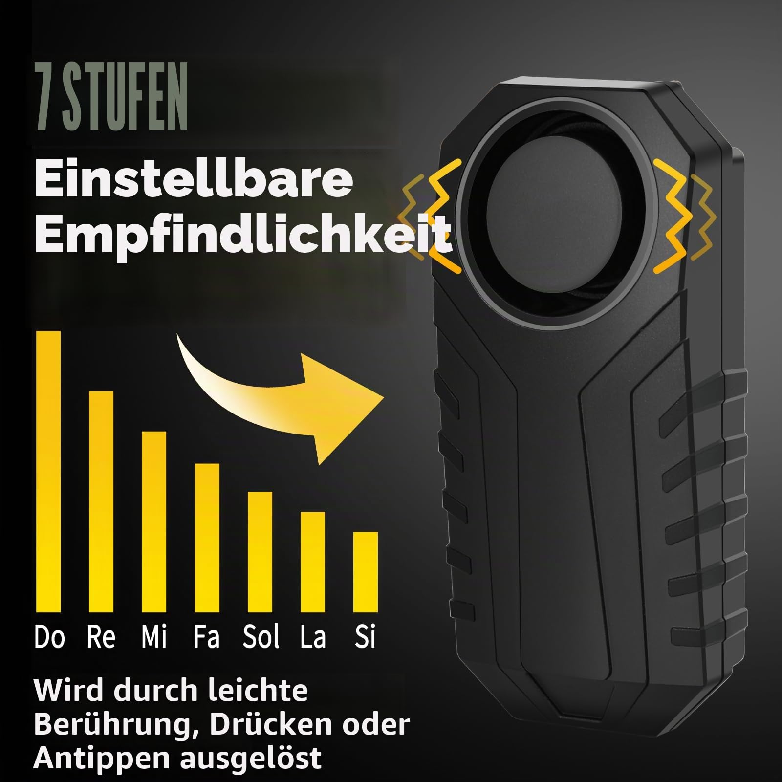 NineLeaf Fahrradalarm mit Fernbedienung, Anti-Diebstahl-Fahrradalarm, Fahrradalarmanlage für Motorrad, Auto, Roller, kabellose Vibrationserkennung, Anti-Diebstahl-Schutz 113dB Super Laut 3