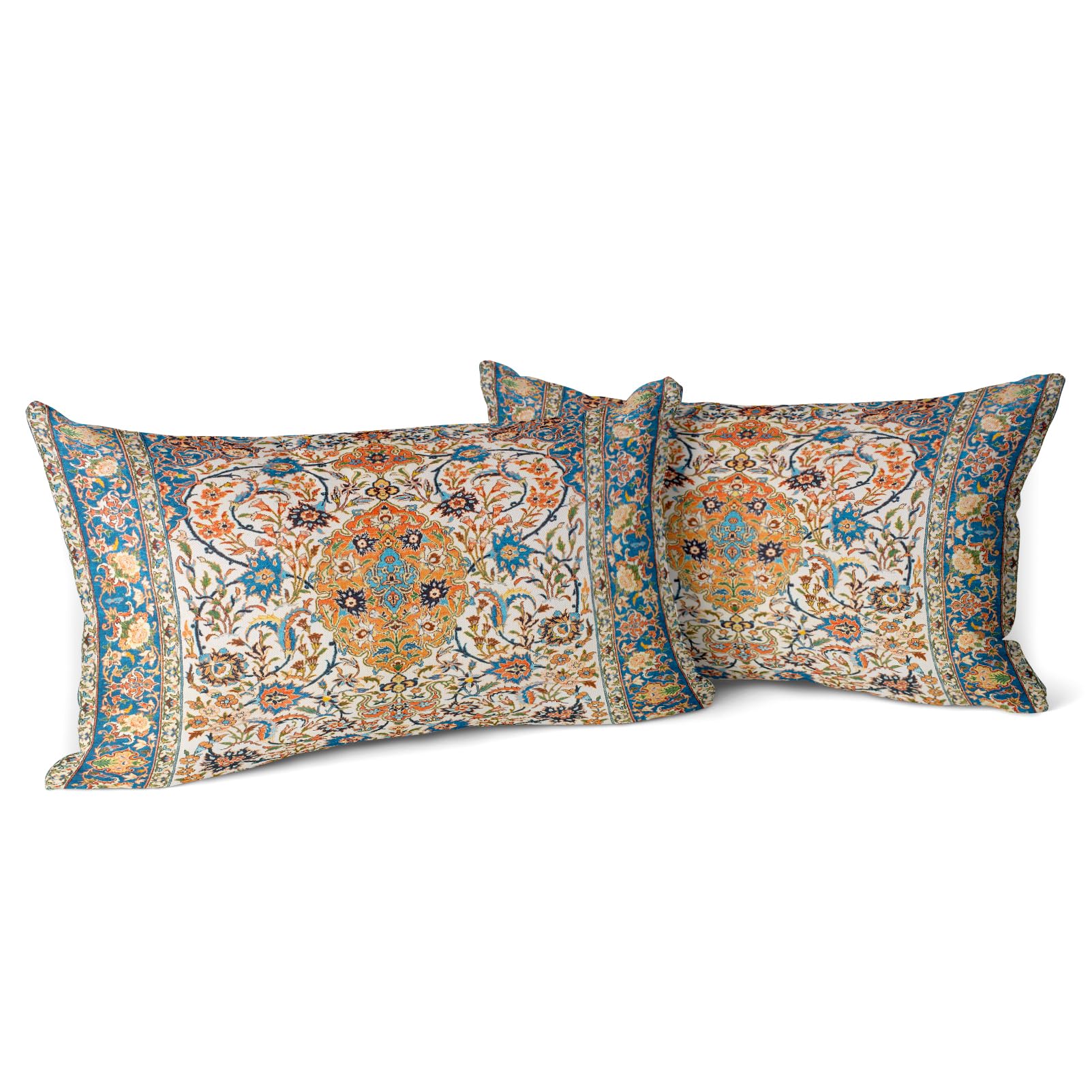 Snylcce Boho Floral Throw Pillow Covers Set of 2 Colorful Bohemian Flower Decorative Cushions Pillowcase for Bedroom Sofa Home Decor, 30x50 CM, Velvet, Short Plush(Stone brown) — image 1