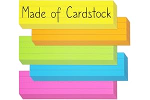 CHELL Colored Sentence Strips Cardstock, Pack of 80, 3” x 12” Rainbow Color Word Learning Strips Nameplates Handwriting Practice Tool for Teachers, Classroom and Office