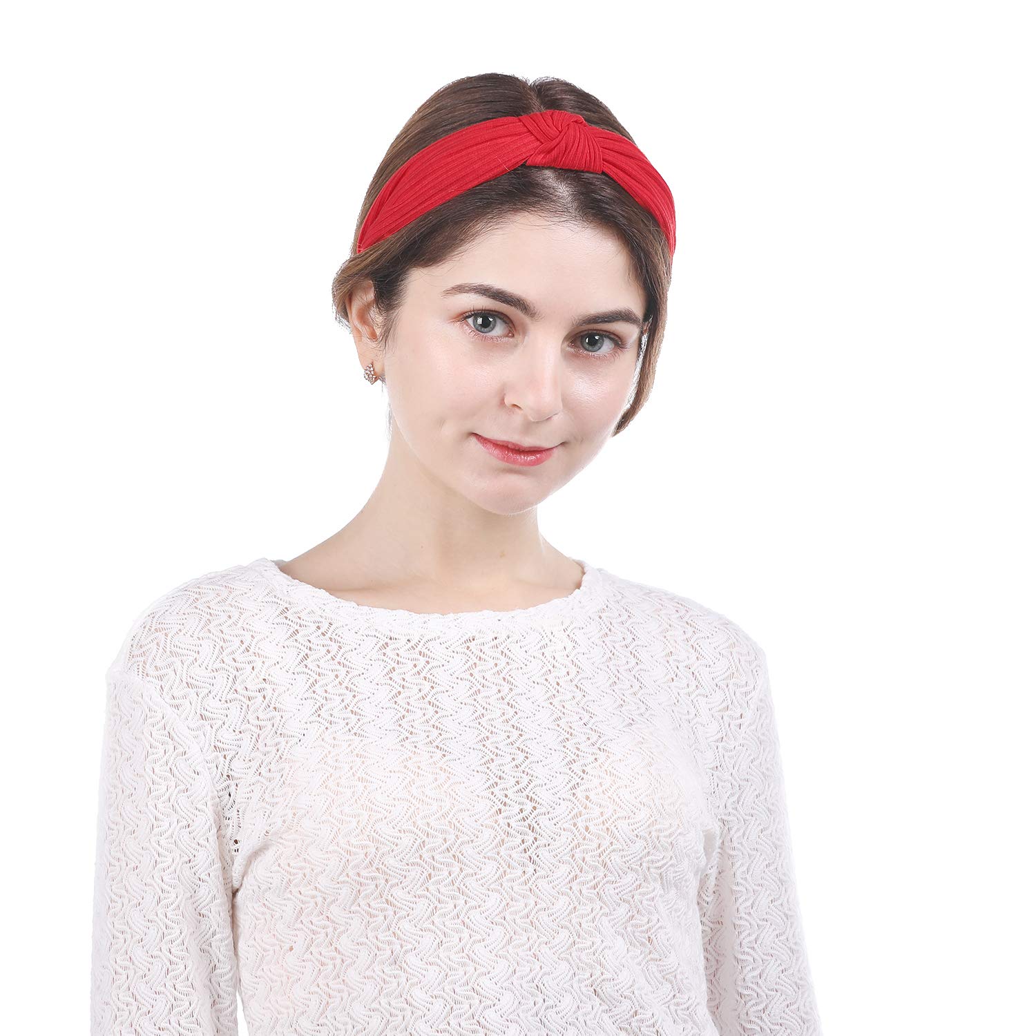 Knotted Headbands for Women Girls, Funtopia 9 Pcs Wide Plain Turban Headband Fashion Cross Knot Hair Bands with Solid Colors : Beauty