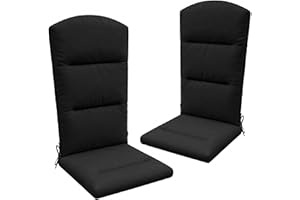 Outsunny Outdoor Adirondack Chair Muskoka Chair Cushion, Patio Chair Cushion with Back Cushion and Ties, Water Repellent Repl