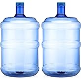 Bokon 2 Pieces gallon water jugs Round Plastic Water Bottle with Handle Screw Cap Reusable Large Capacity Bottle for Camping Outdoor Travel Gym Use