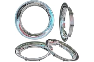 OxGord Beauty Trim Rings for 16 inch Rally Wheels 1 1/2 inch Deep Chrome ABS with Metal Clip & Ring Retention - 4 Pack