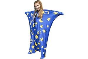 KreyNa Sensory Body Sock for Kids, 47" x 27" Full Body Sock Sensory Sack Glow in the Dark for 6-9 Autistic Children, Good for Height: 41"-51" Medium, Blue