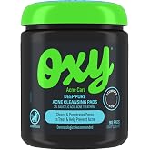 Oxy Deep Pore Acne Facial Cleansing Pads, Maximum Strength 2% Salicylic Acid Stubborn Acne Treatment, Fights Breakouts, Exfoliates, Unclogs Pores, Treats Blackheads, Dermatologist Recommended, 90 Pads