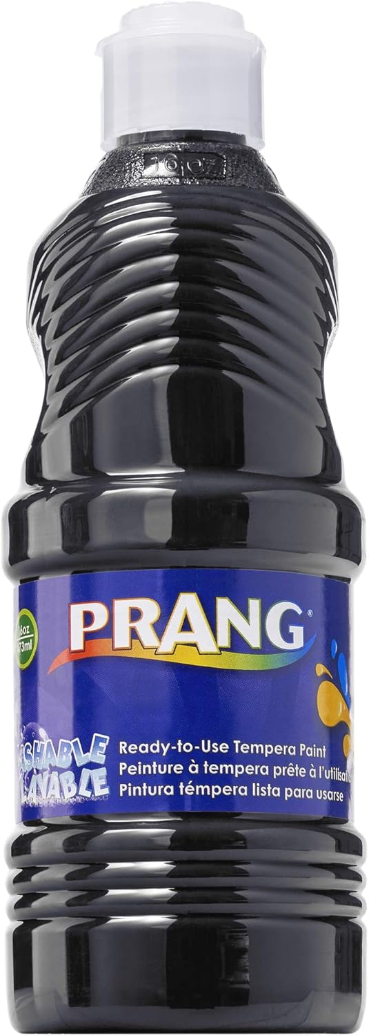 PRANG Ready-to-Use Washable Tempera Paint, 16-Ounce Bottle, Black (10709): Office Products