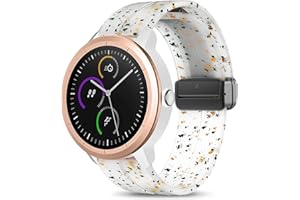 MAKCPOIMER MackPoimer for Garmin Vivoactive 5/3 Watch Band, Silicone Band with Magnetic Folding Buckle for Garmin Venu Sq/Vivoactive 3 Music/Forerunner 645/245 Music