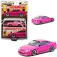 Diecast Collectibles Model Car Compatible with Tarmac Works 1:64 Vertex Nissan Silvia (S15) Pink Metallic Limited Edition T64G-023-PI